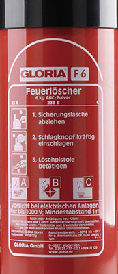 Feuerlöscher Kennzeichnung